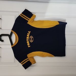 Vintage CCM Boys Football T Shirt. Blue‎ and Yellow Size M 100% Cotton.